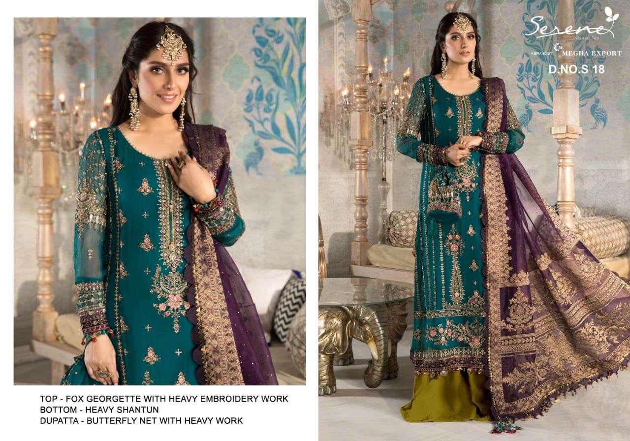 SERENE S-18 DESIGNER FAUX GEORGETTE SUIT 