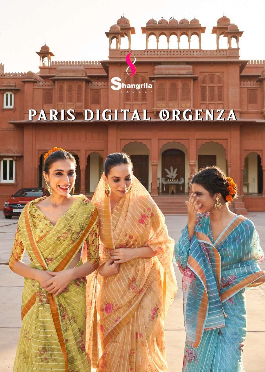 shangrila paris digital orgenza series 70271-70278 organza saree