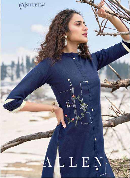Shubh Nx Allen series 1001-1004 Cotton Magic Slub kurti with bottom