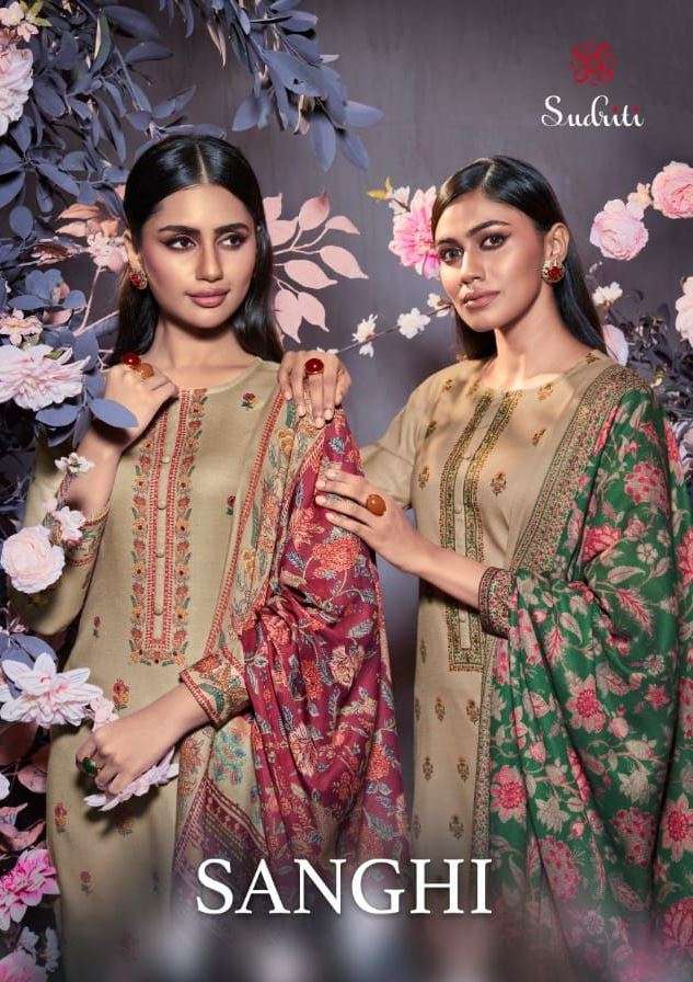 sudriti sanghi pashmina twill digital print suit 
