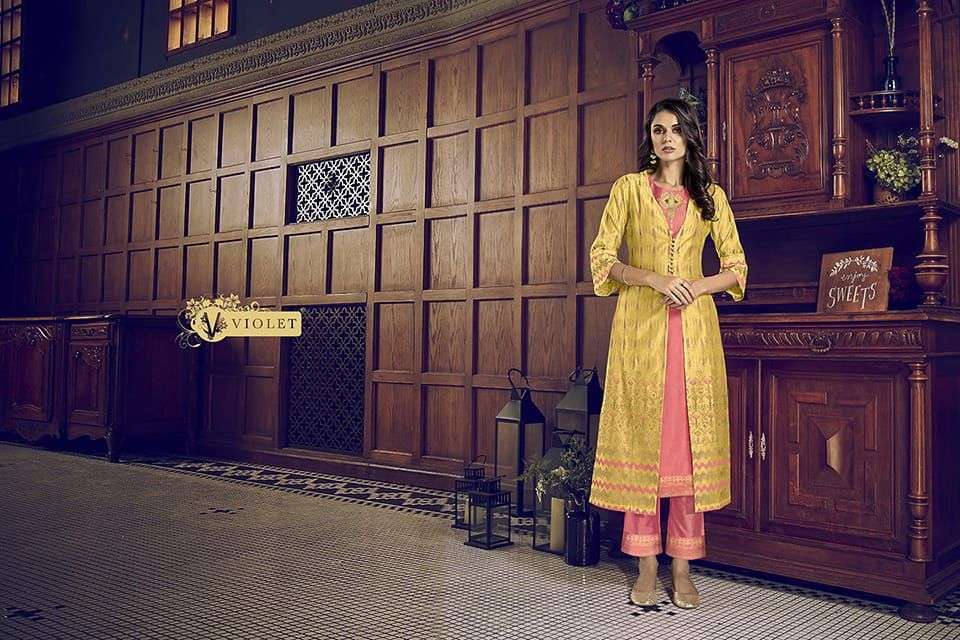 swagat violet series 5001-5012 pure art silk suit