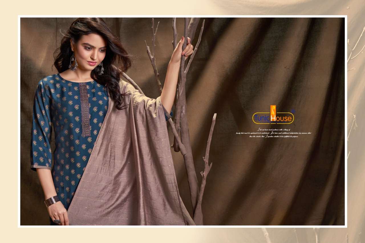 tunic house era dupatta-4 series 2126-2129 Heavy Muslin Silk suit