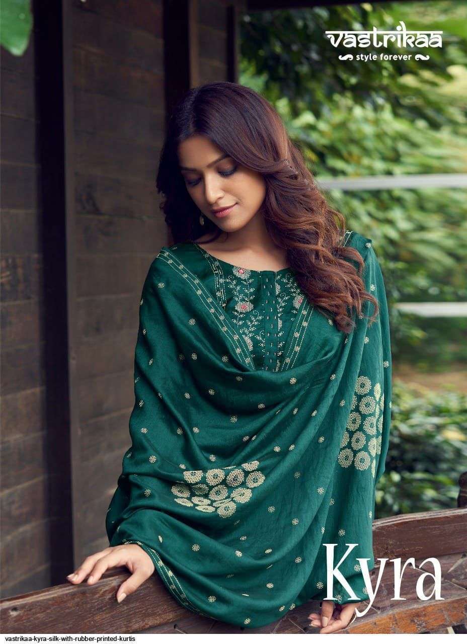 vastrikaa kyra series 153-158 Silk with Rubber Print & Handwork suit