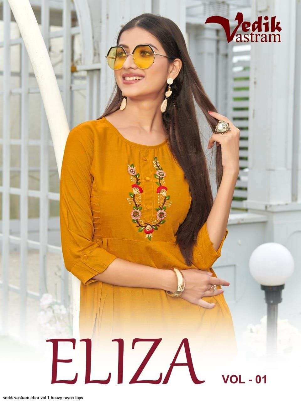 vedik vastram eliza vol 1 series 101-106 Heavy Rayon slub  kurti