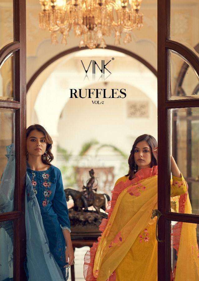 vink ruffles vol 2 series 1411-1416 silk base readymade suits