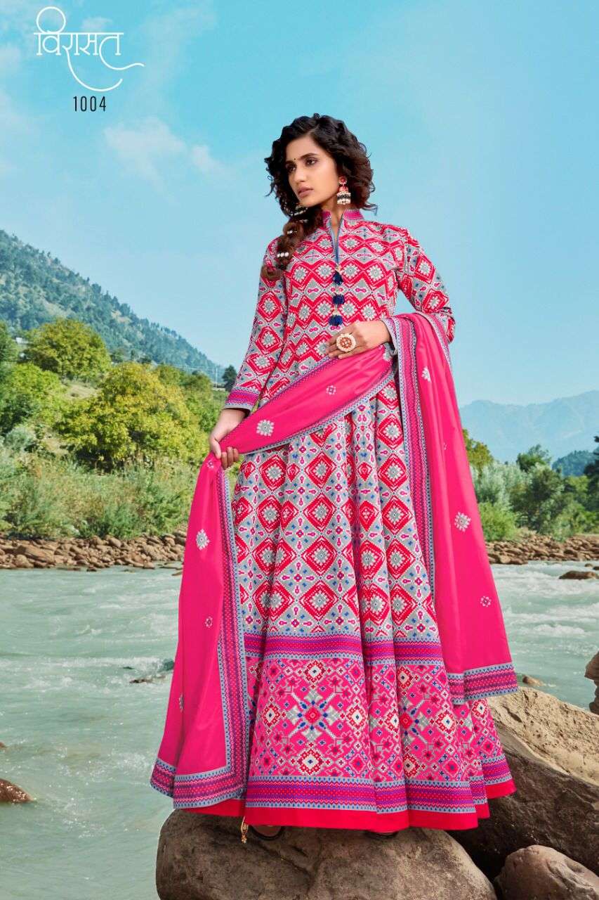 VIRASAT HEER DESIGNER KILLER SILK KURTI WITH DUPATTA 