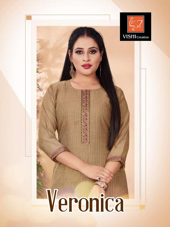 Vishi Veronica series 1001-1004 viscose stripes kurti 