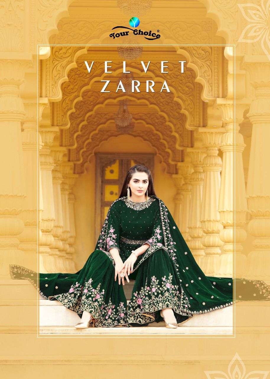 your choice velvet zaraa series 3989-3992 embroidery 9000 velvet suit 