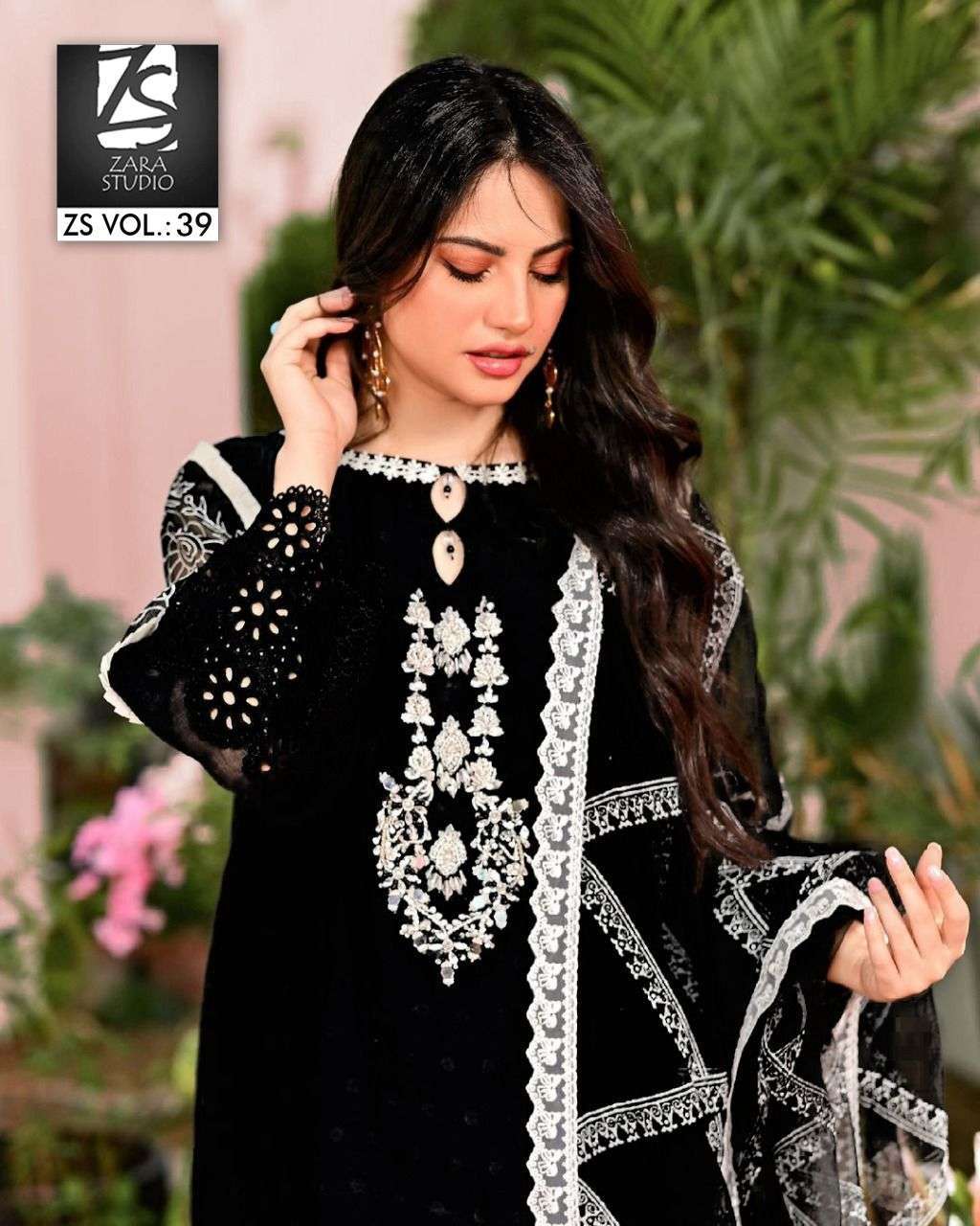 zara studio zs vol 39 georgette readymade pakistani  suits