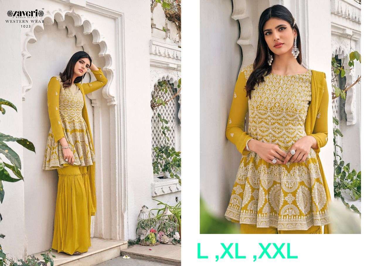 ZAVERI PEPLUM DESIGNER PURE VISCOSE GEORGETTE SUIT 
