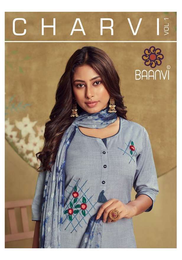 baanvi charvi vol 1 series 1001-1008 pure cotton readymade suit 