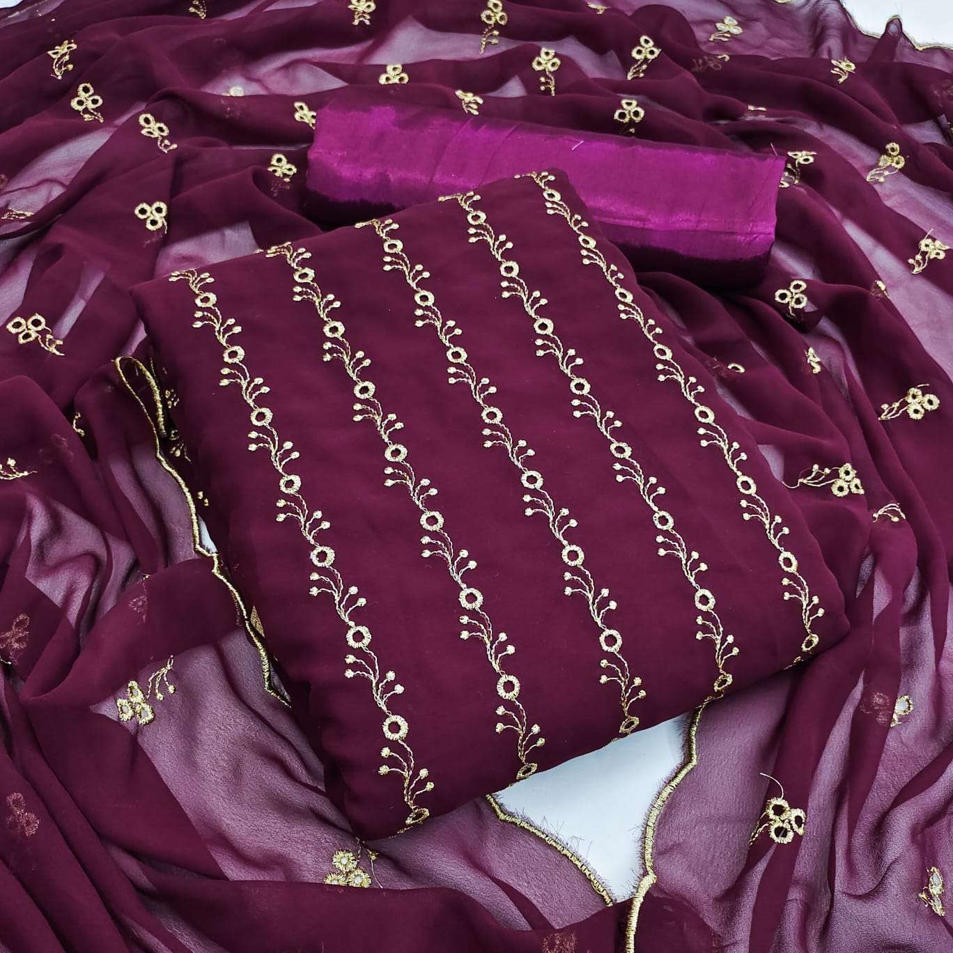 BT-07 DESIGNER GEORGETTE MULTI WORK NON CATALOG SUIT 