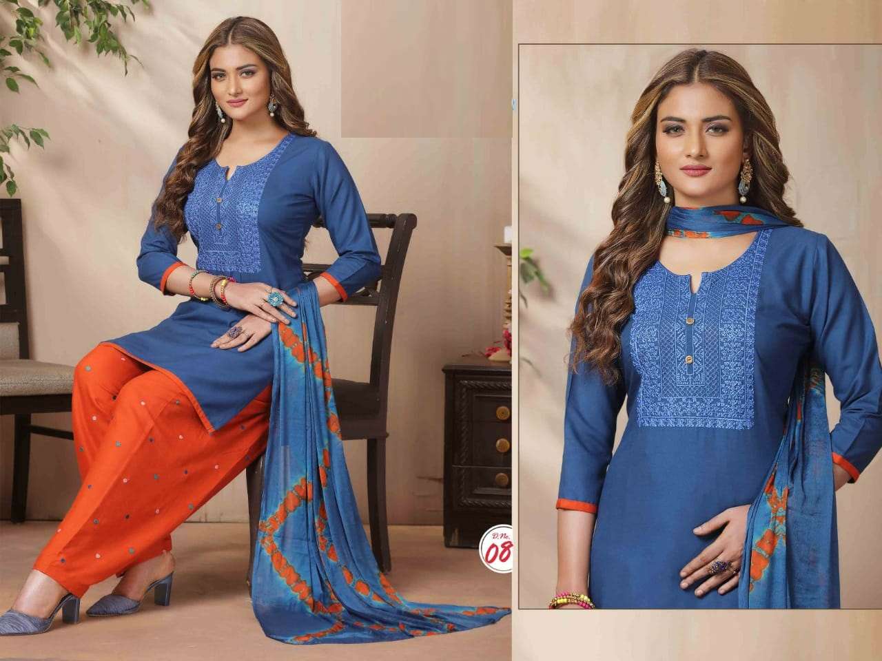 DESI LOOK PATIYALA DESIGNER RAYON WORK SUIT 