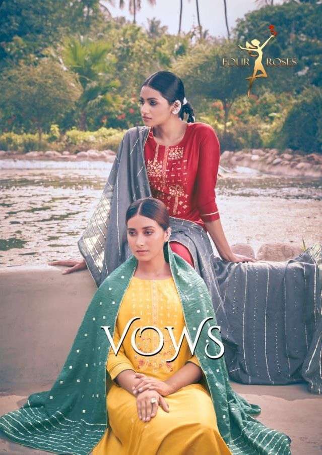 four roses vows series 1001-1006 chinon solid with embroidery suit 