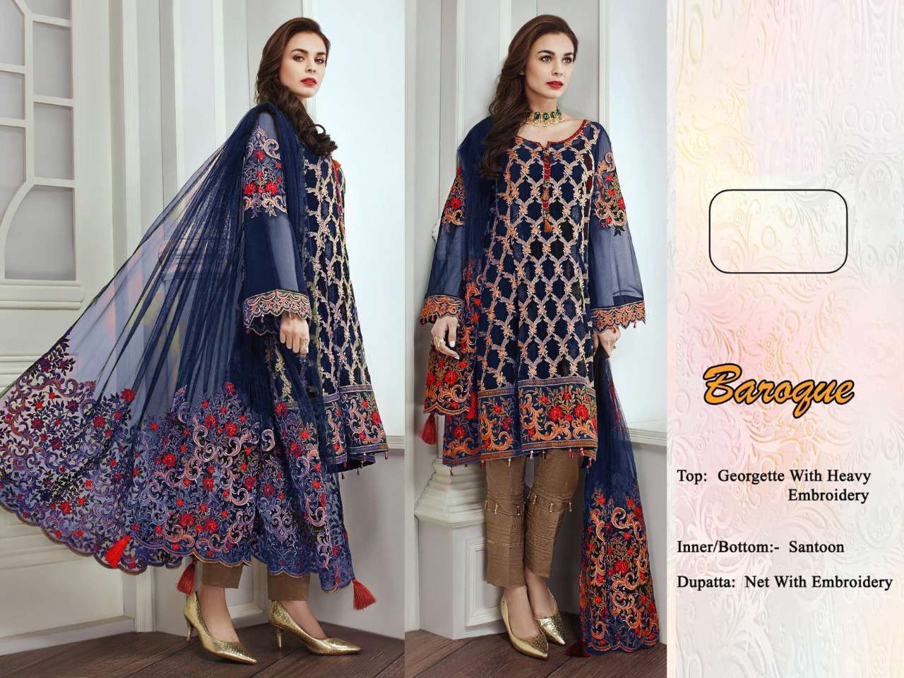 KAINAT FAB BAROQUE DESIGNER GEORGETTE SUITS