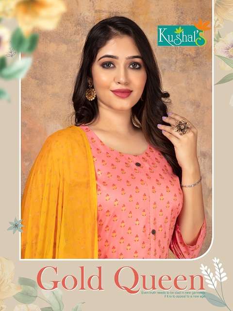 Kushal Gold Queen series 001-1009 Rayon readymade suit