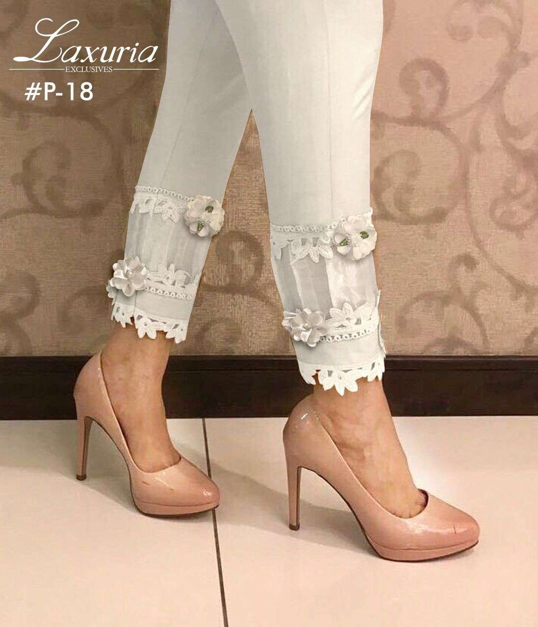 LAXURIA P-18 DESIGNER PURE COTTON CIGARETTE PANTS,,