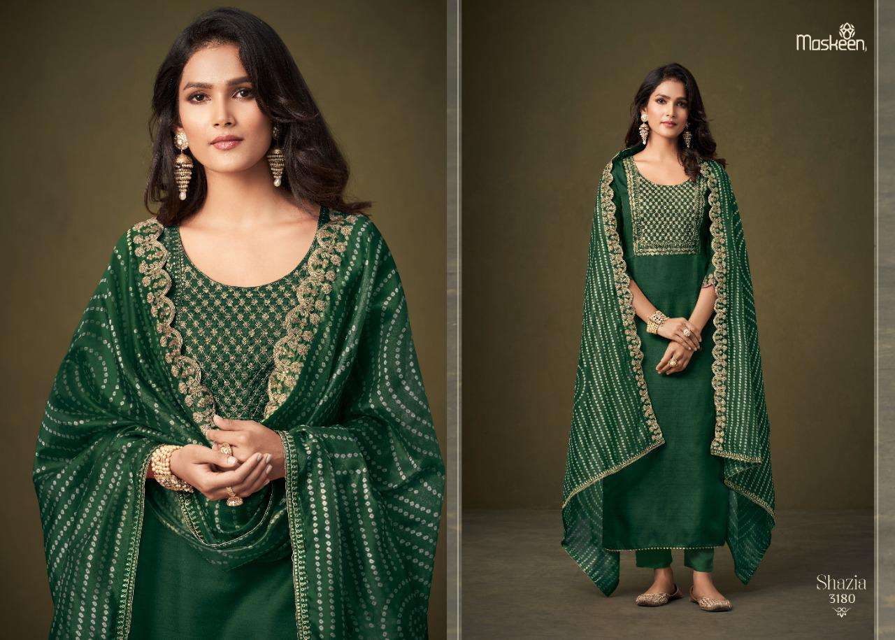 MASKEEN JI SHAZIA DESIGNER PURE SILK SUIT 