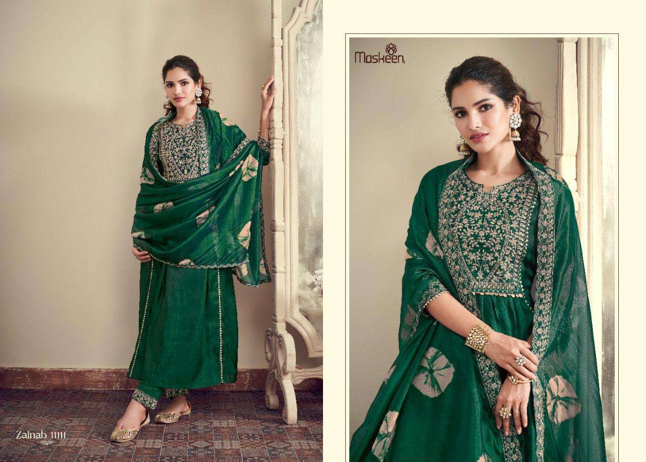 MASKEEN JI ZAINAB DESIGNER PURE SILK SUIT 