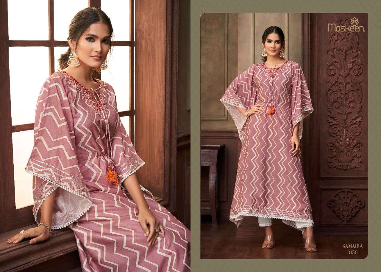 MASKEENJI SAMAIRA DESIGNER PURE SILK KURTI WITH BOTTOM