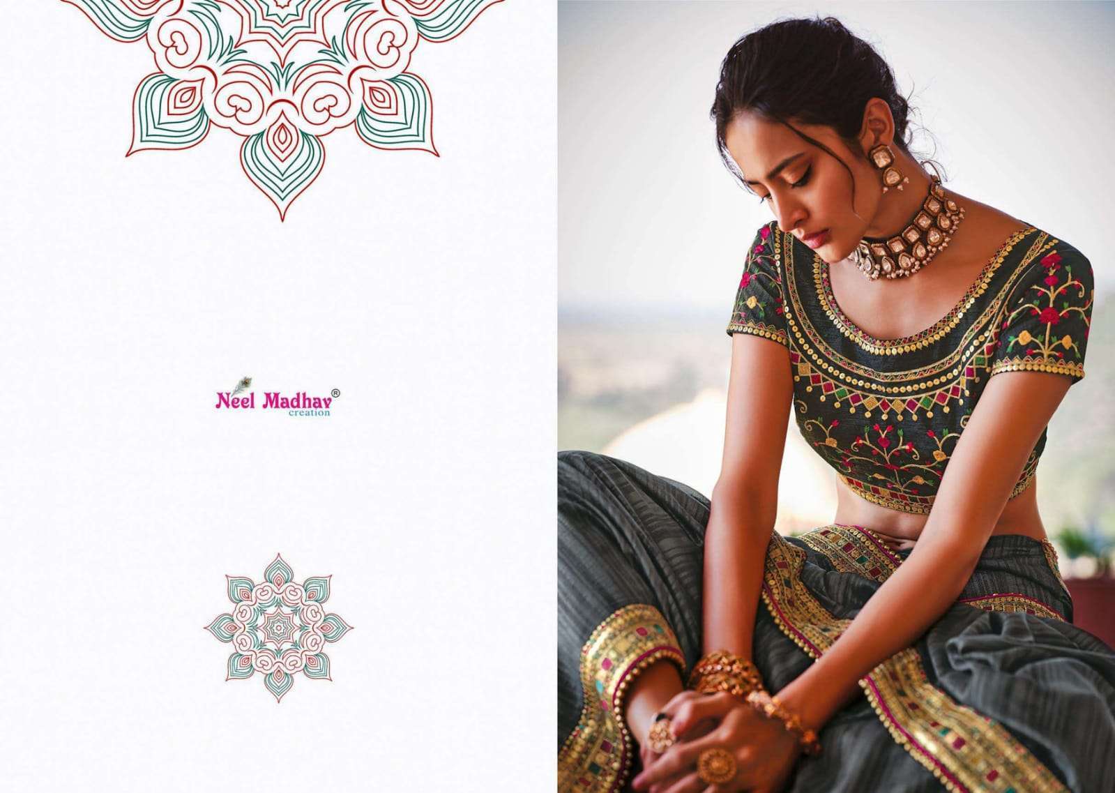 neel madhav creation mirisha series 21001-21015 heavy embroidery saree