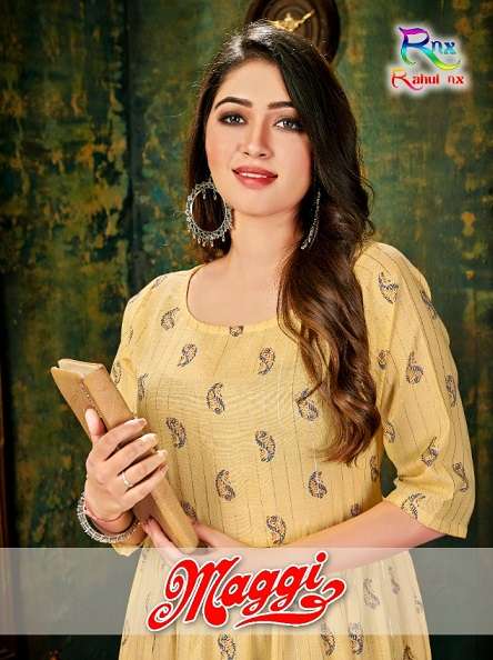 Rahul Nx Maggi (Anarkali Style Gown) series 1001-1004 handloom cotton kurti