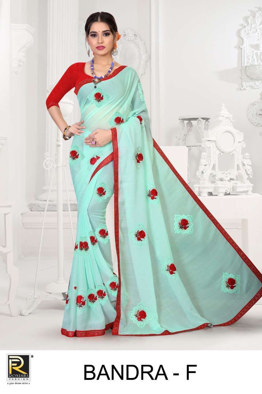 ranjna saree bandra sai chiffon thread work saree collection