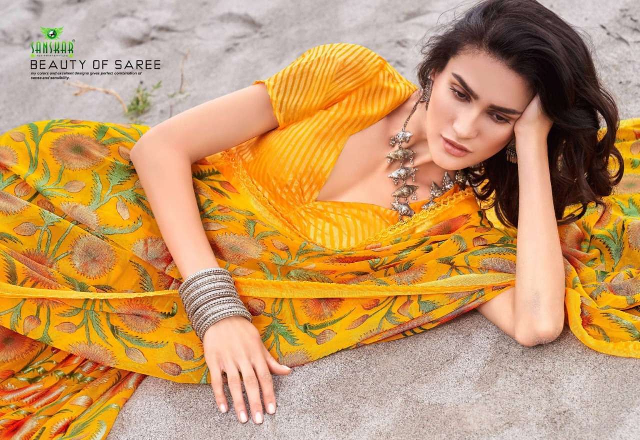 sanskar prints forever series 61001-61008 pure jhil mil brasso saree