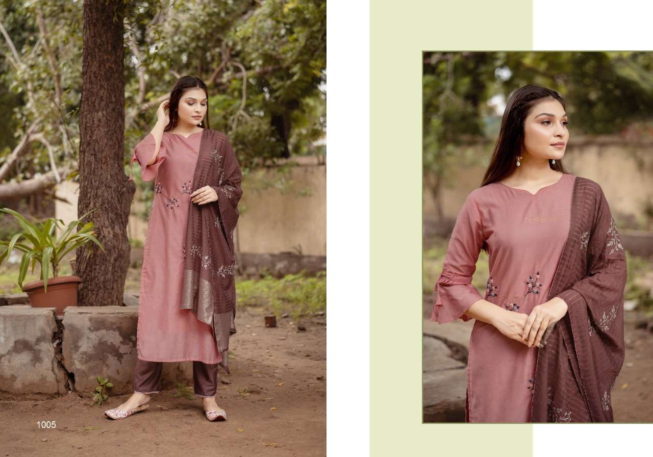 SLIVA EKTA DESIGNER VISCOSE SILK SUIT 