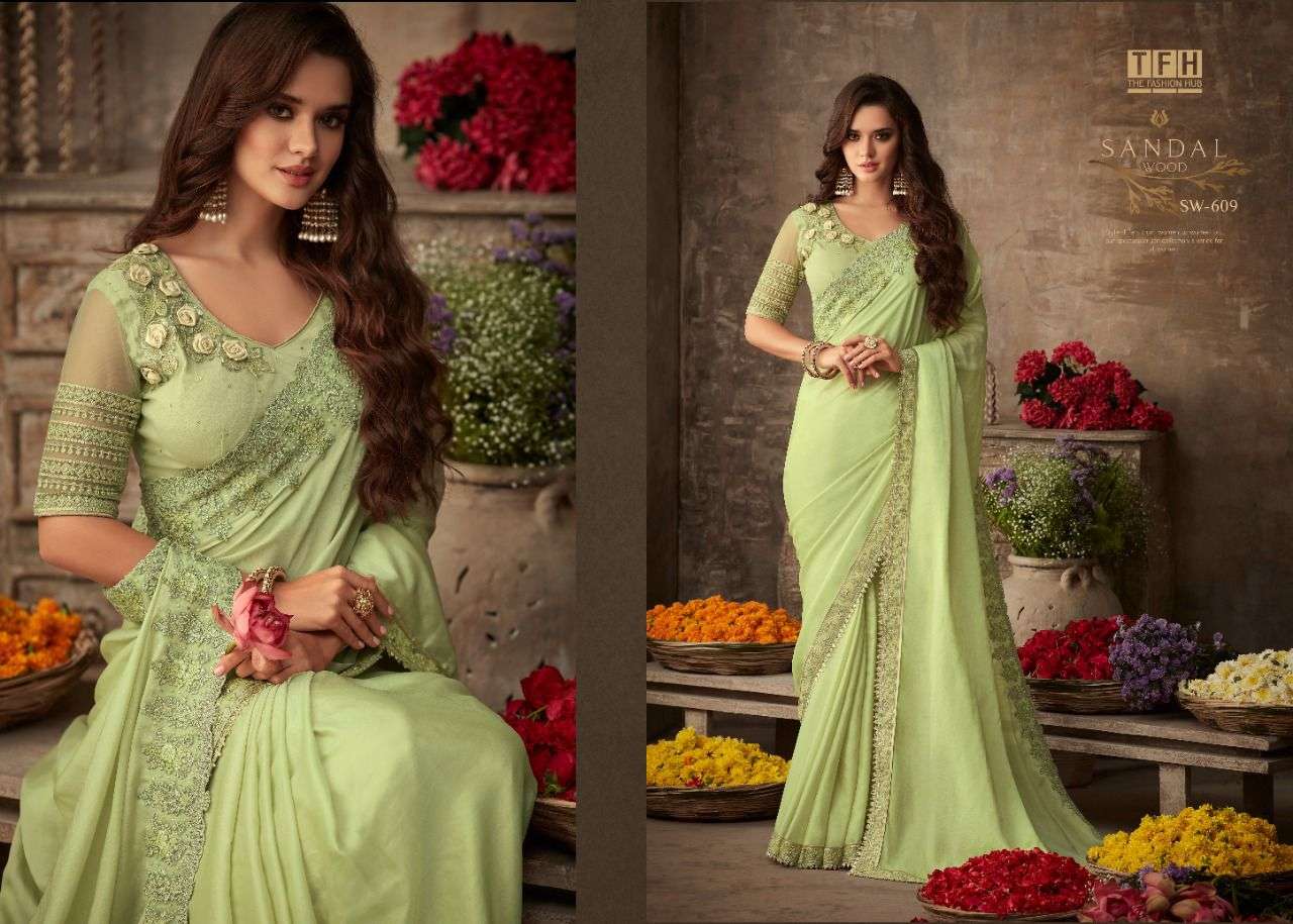 TFH SANDAL WOOD HITS DESIGNER SILK SAREE 