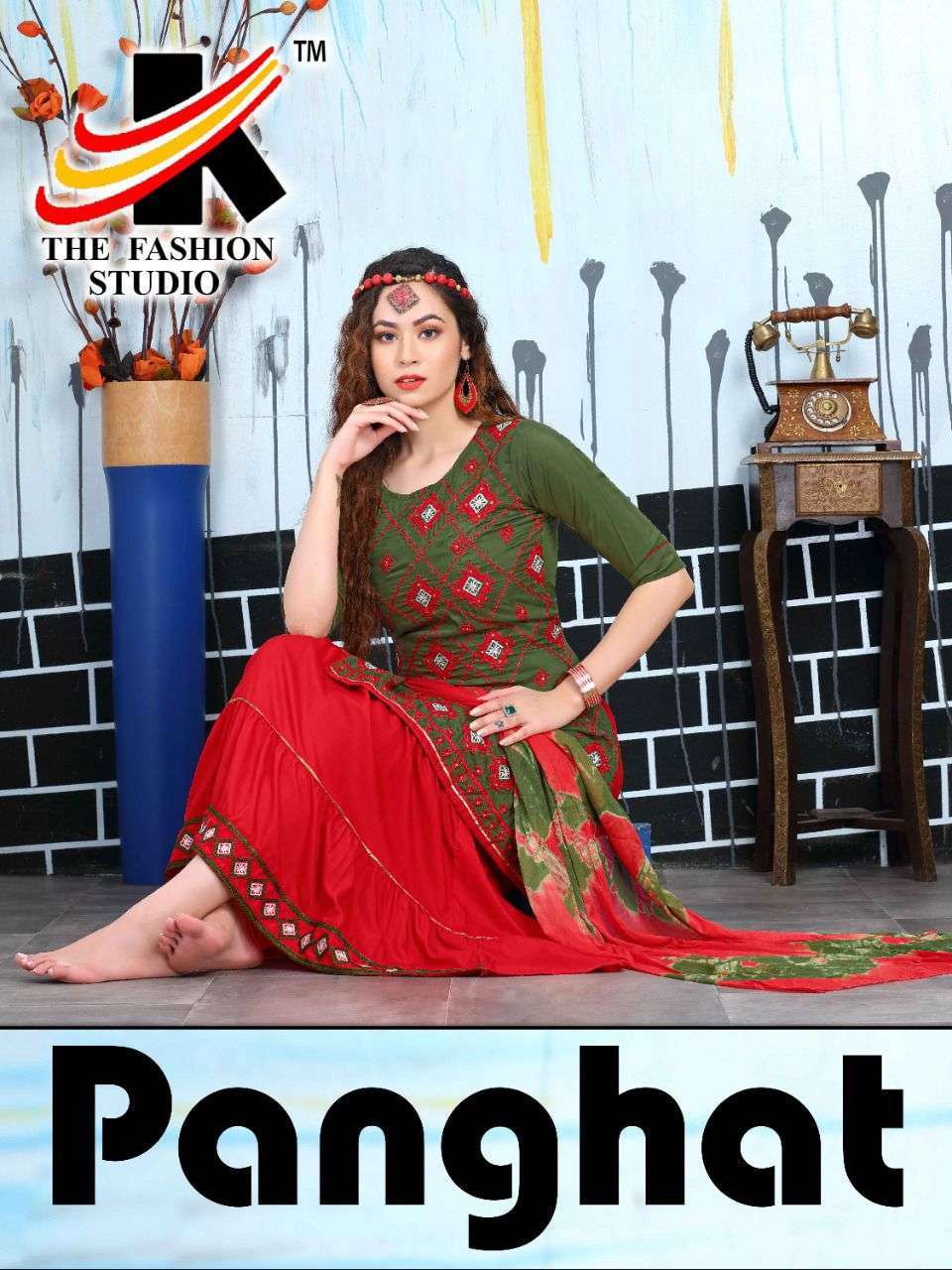 the fashion studio panghat series 3001-3008 Muslin with Embroidery work suit