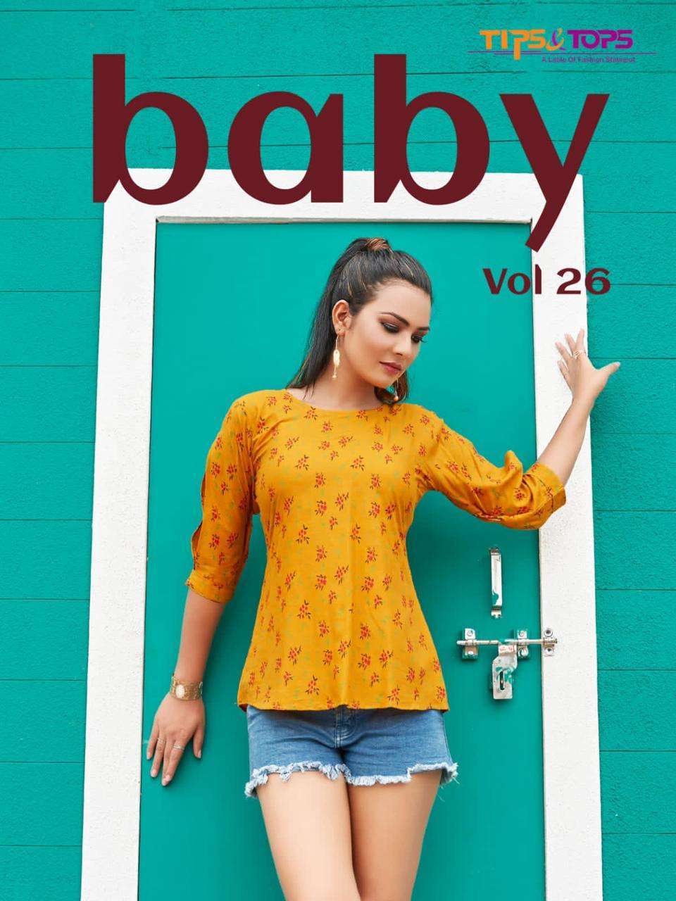 tips & tops baby vol 26 series 2601-2610 Heavy Reyon Print 16kg kurti