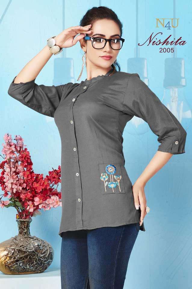 tunic house nishita series 2001-2006 rayon flex with embroidery short kurti 
