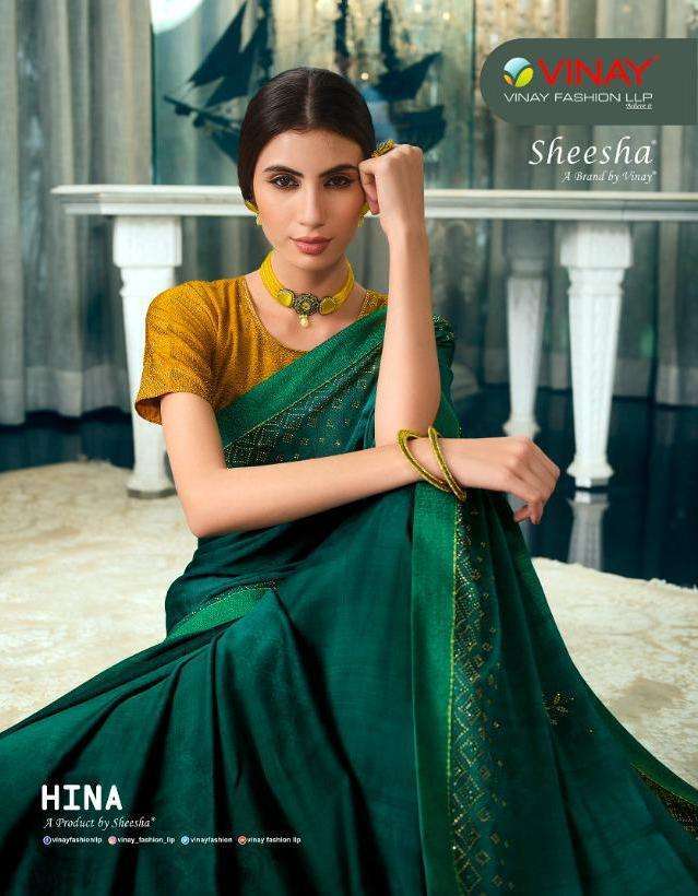 vinay fashion hina series 24271-24280 silk georgette with swarovski work saree
