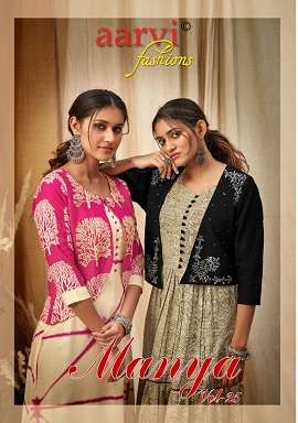 Aarvi Manya Vol-25 series 4051-4058 rayon cotton kurti 