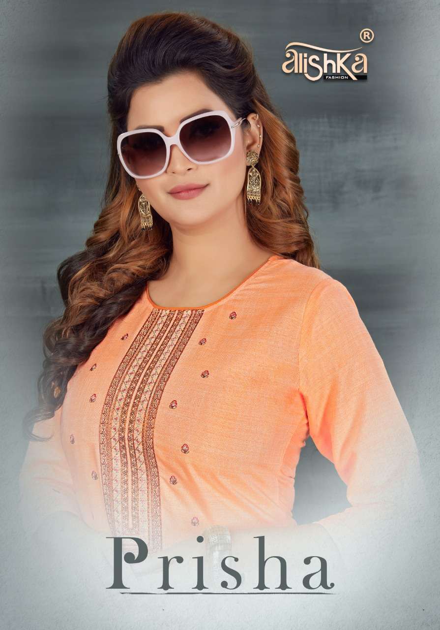 alishka fashion prisha series 1001-1006 liquid rayon slub kurti 