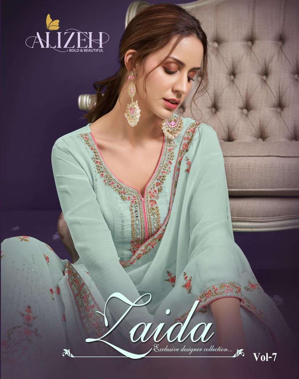 ALIZEH OFFICIAL ZAIDA VOL-7 DESIGNER ALIZEH GEORGETTE SUIT 