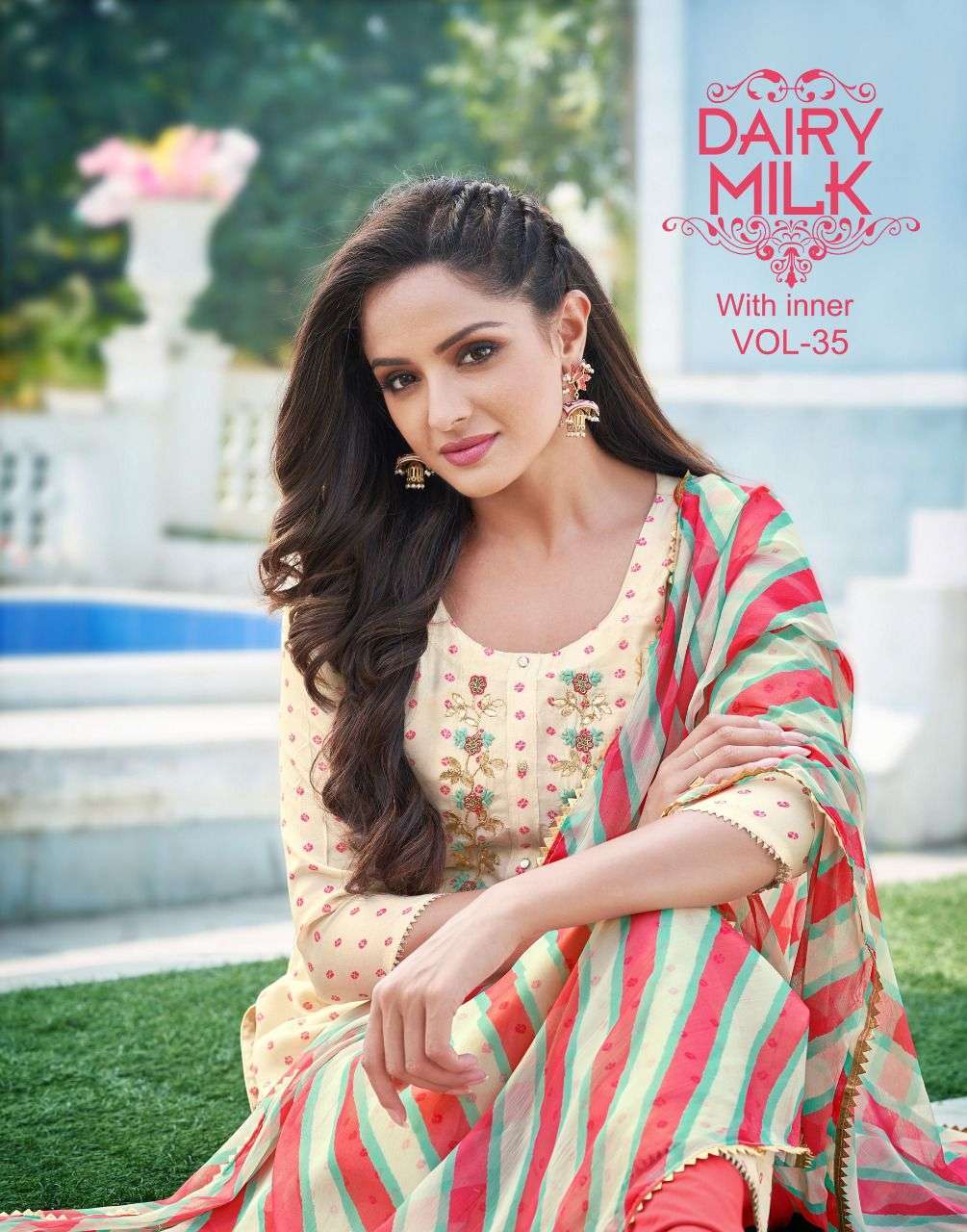 angroop plus dairy milk vol 35 series 11007-11022 chanderi cotton suit 