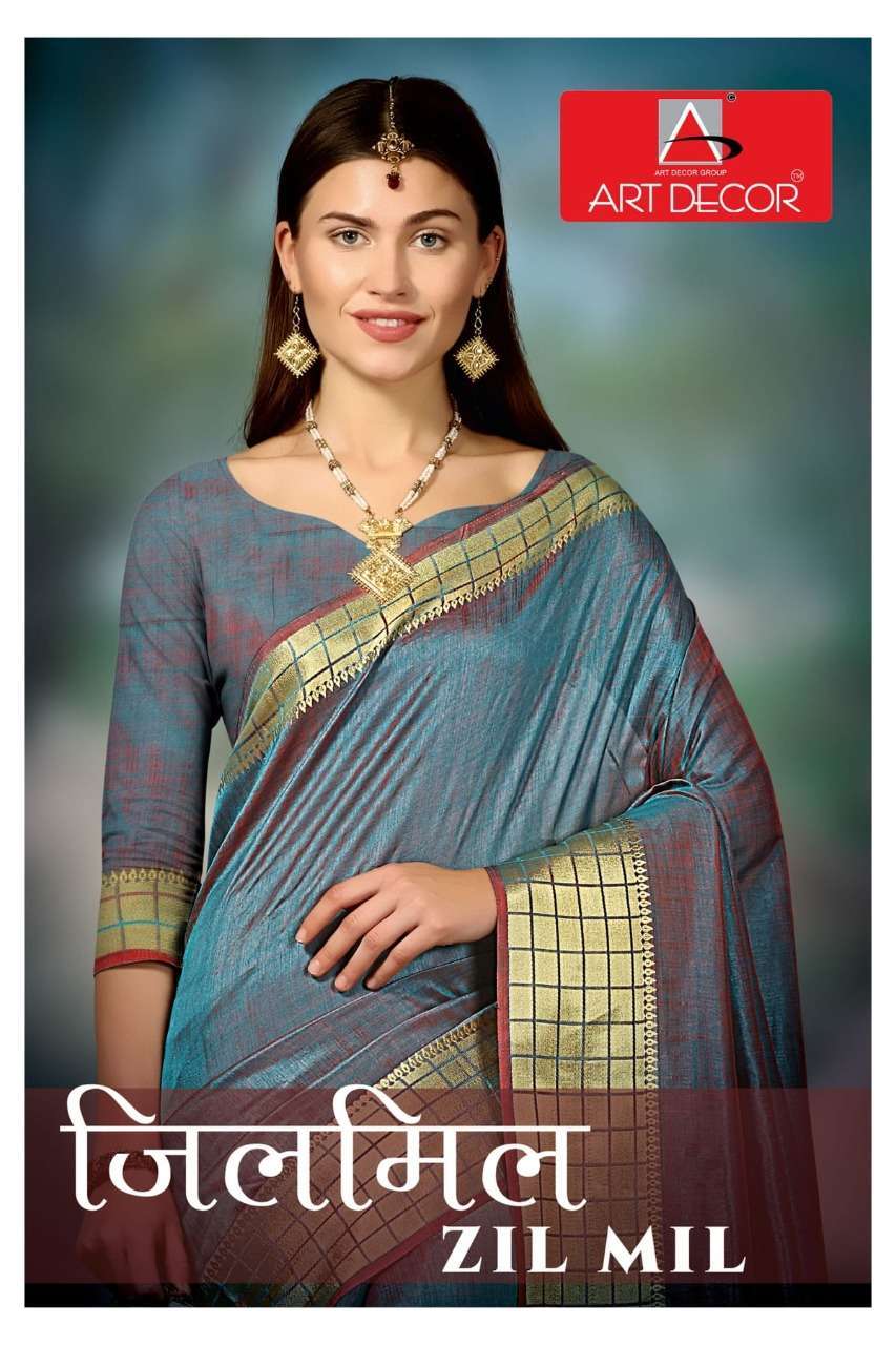 Art decor zil mil series 355 cotton saree collection