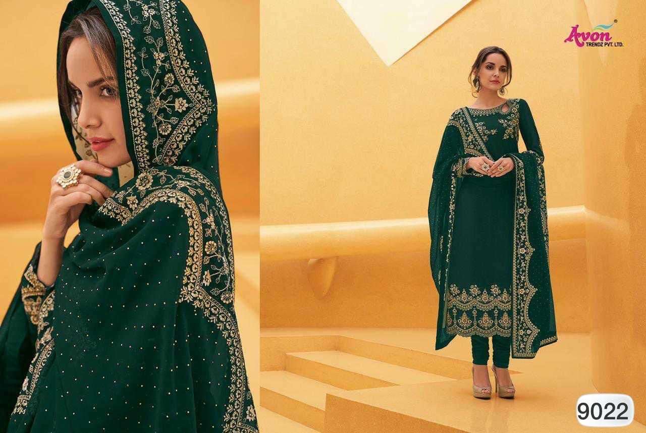 AVON CARNIVAL VOL-9 9022 DESIGNER HEAVY FAUX GEORGETTE SUIT 