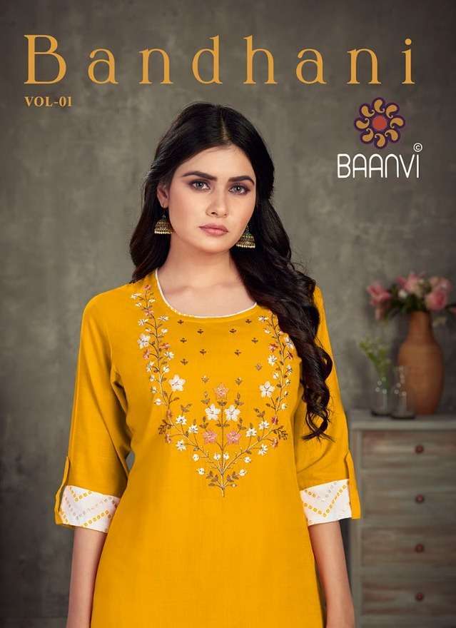 baanvi bandhani vol 1 series 1001-1004 rayon slub kurti with sharara