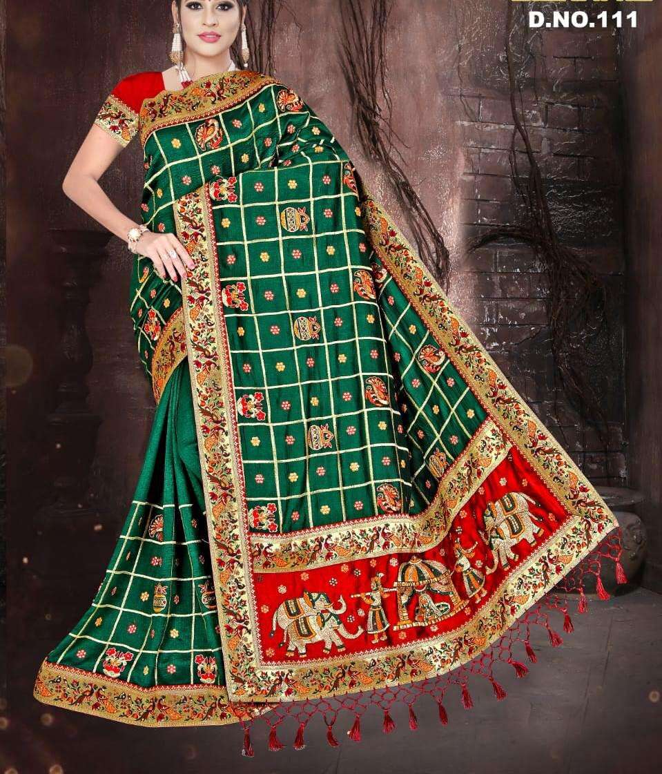Divya Fashion series  111 Designer Vichitra Saree wholesale price 
