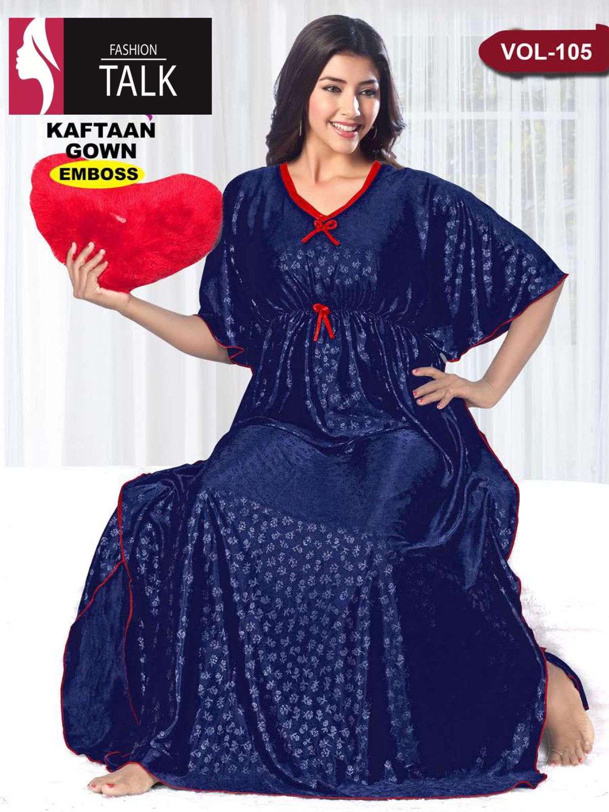 fashion talk satin kaftan nighty vol -105 pure satin kaftaan nighty 