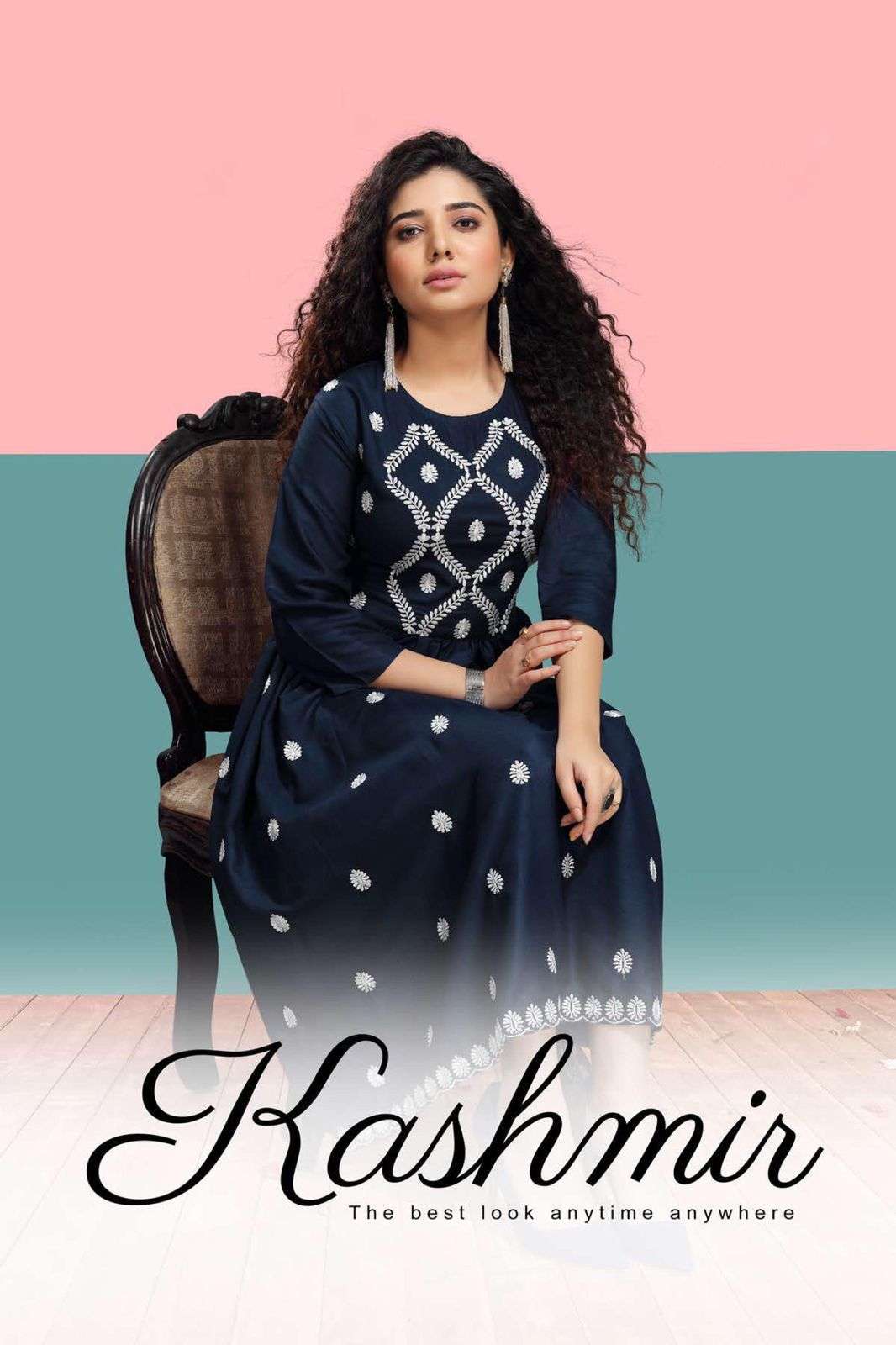 fly free kashmir series 1001-1006 rayon slub flair kurti 