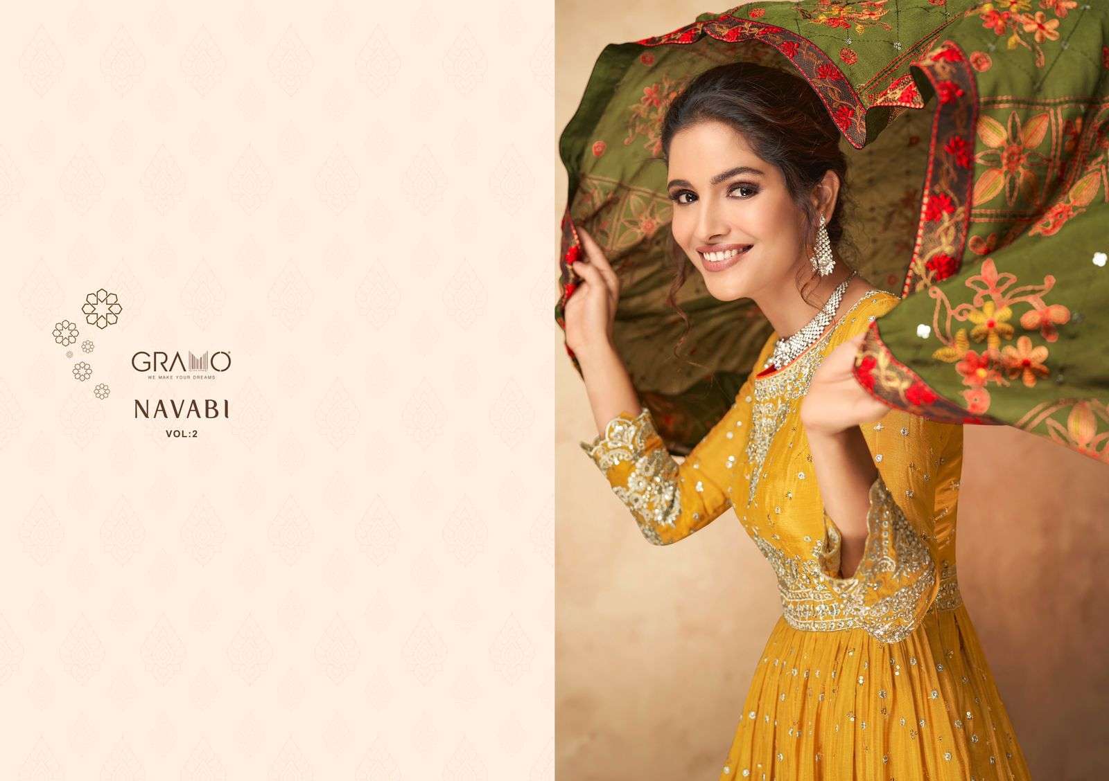 GRAMO NAVABI-2 DESIGNER HEAVY AIRJET FAUX GEORGETTE SUIT 