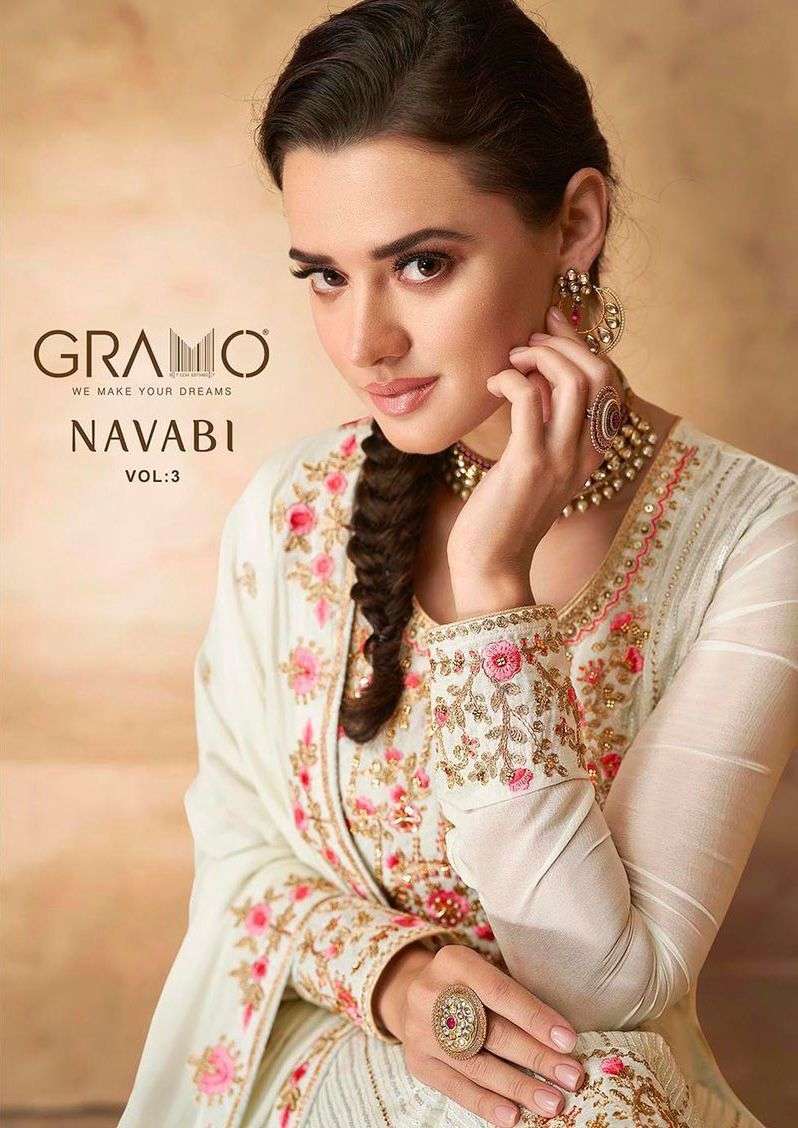GRAMO NAVABI VOL 3 EXCLUSIVE READYMADE PLAZZO STYLE SALWAR KAMEEZ