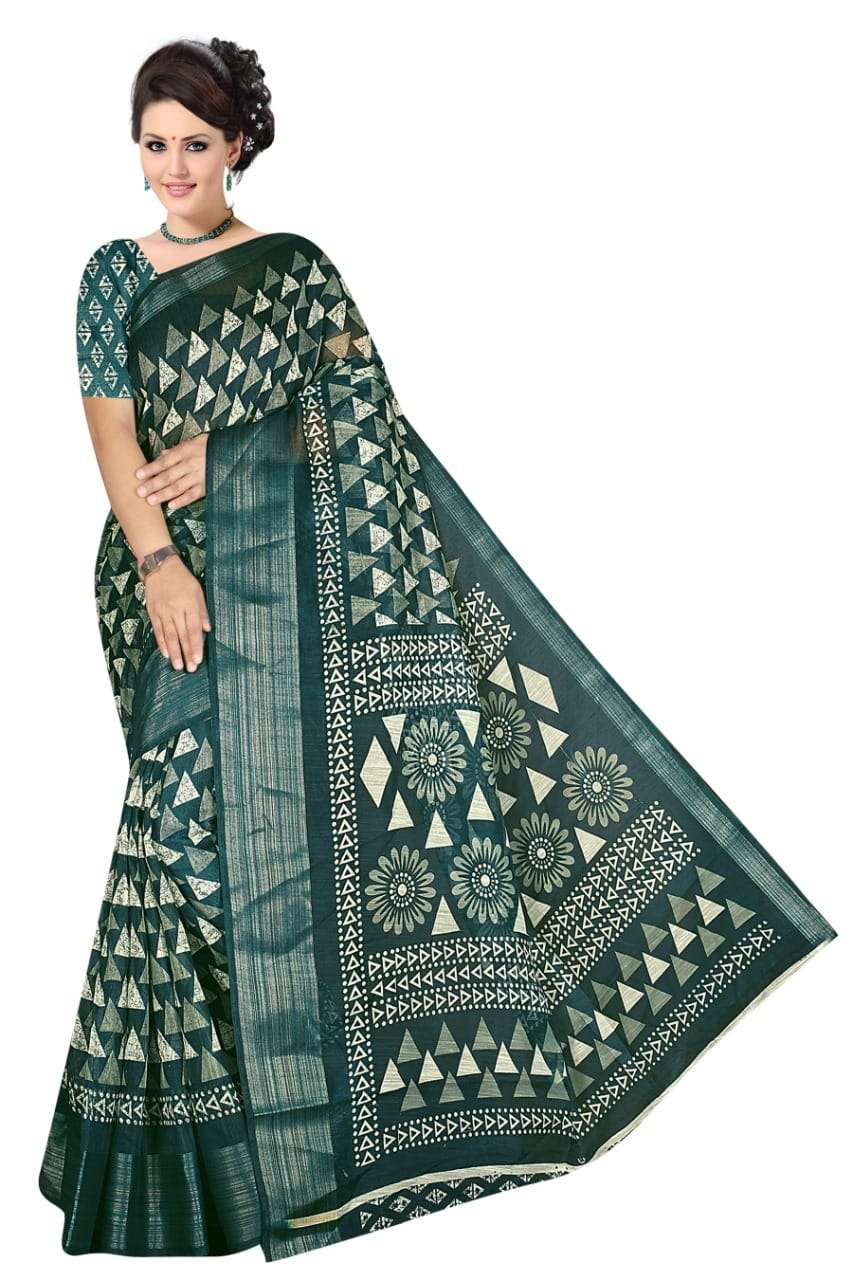 Green Chilli Cotton Sarees pure cotton printed saree