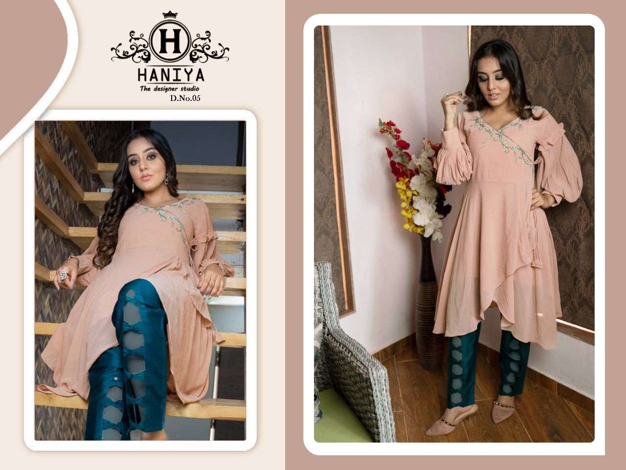HANIYA THE DESIGNER STUDIO D.NO-05 DESIGNER PURE GEORGETTE TUNIC 