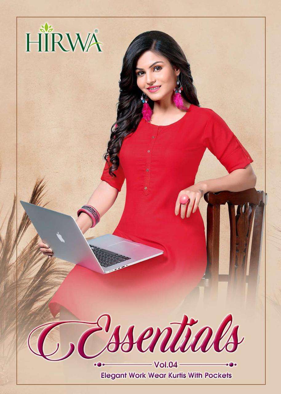 hirwa essentials vol-4 series 401-408 cotton straight kurti 