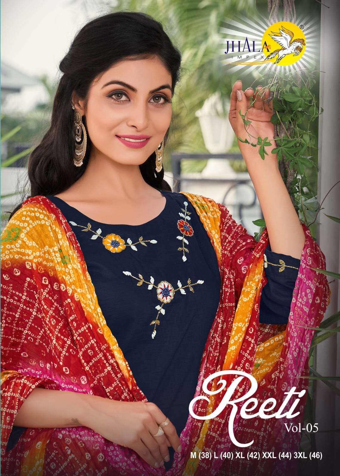 jhala impex reeti vol 5 series 1100-1106 muslin silk kurti with dupatta